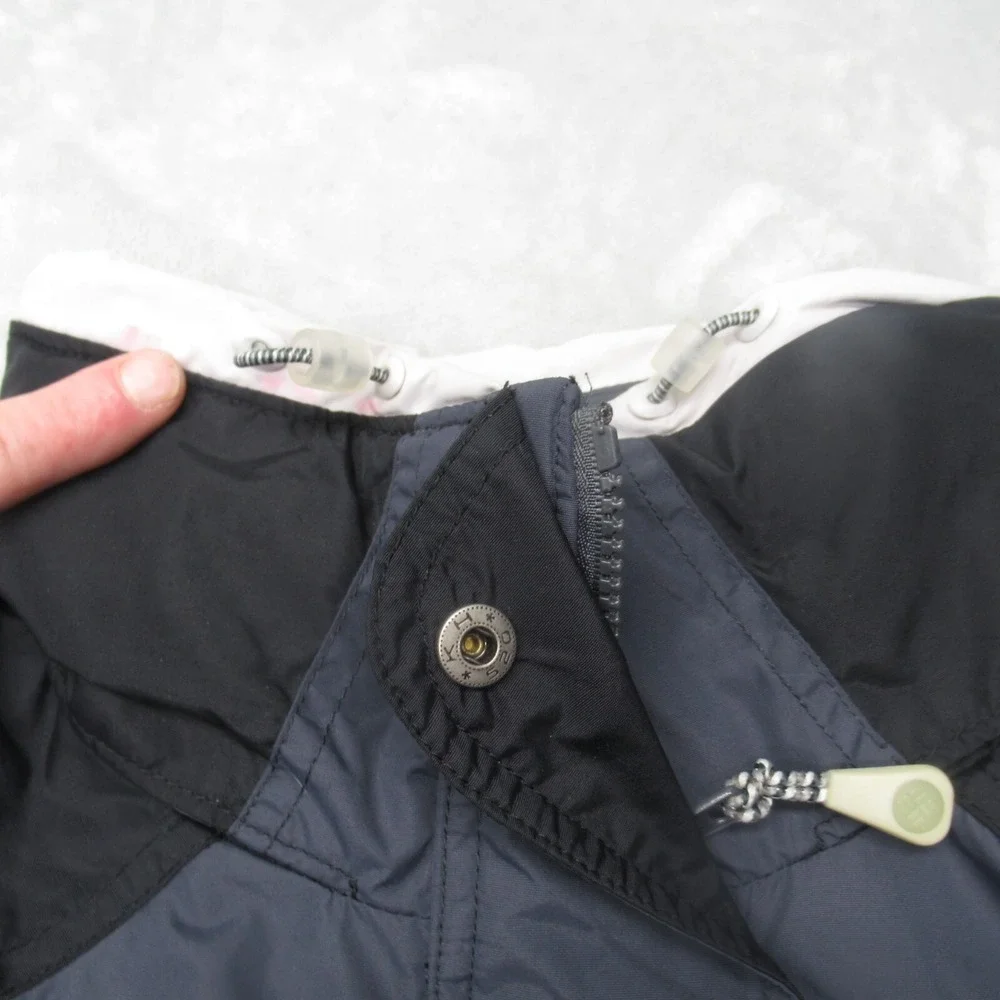 Columbia Jacket Women Large Blue Colorblock Insulated Snap Zip Parka Winter Ski